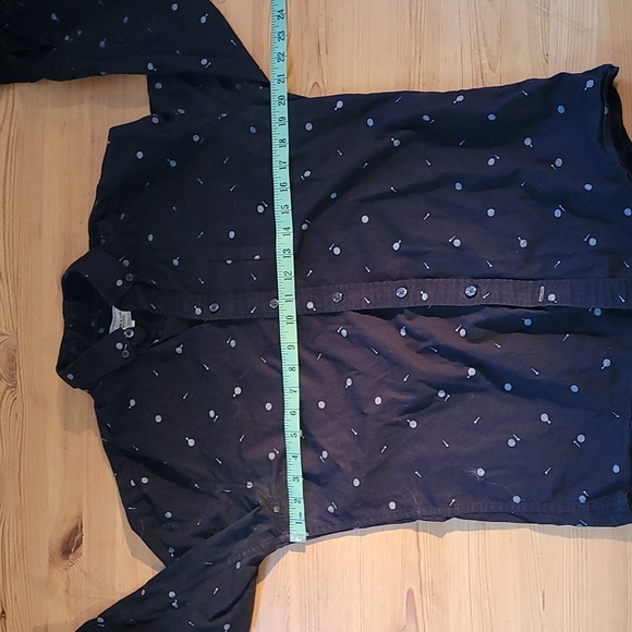 Frank & Oak button up dart themed  mens button down black long sleeve medium - Picture 5 of 6